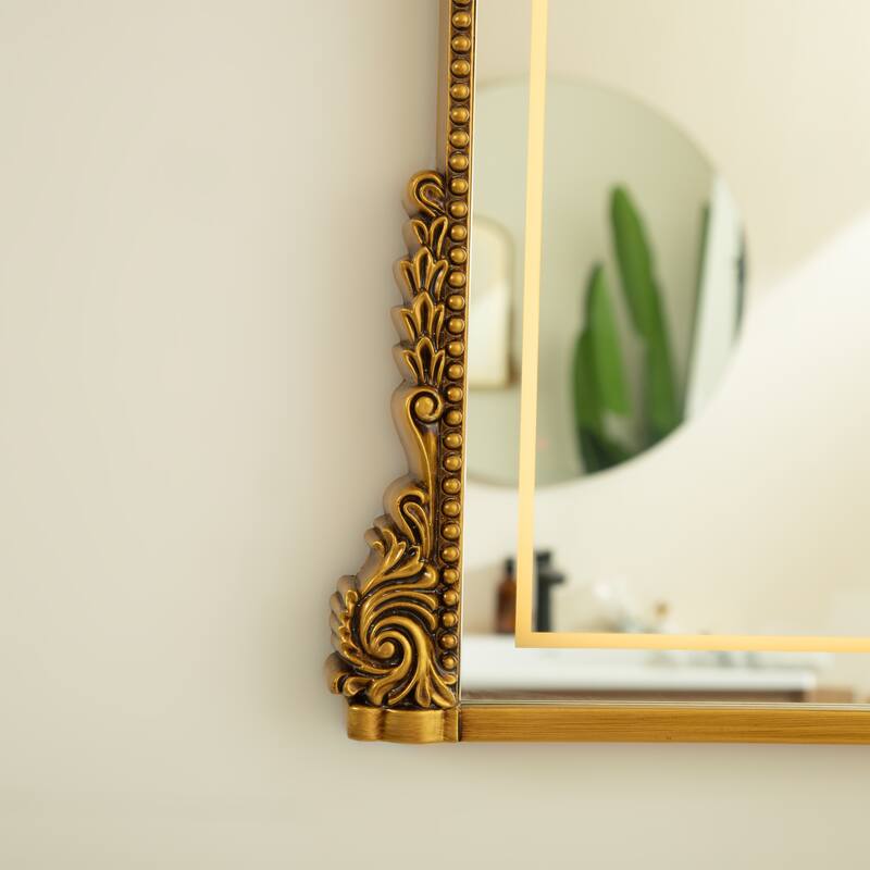 Velora Exquisite Retro Irregular PU Art Decorative Mirror - Bathroom, Bedroom, Living Room - Silver