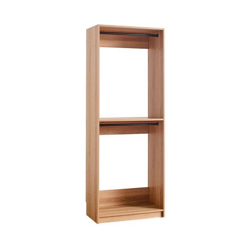 Dee Modular Closet System, 2 Compartments, 2 Hanging Rods, Oak Brown