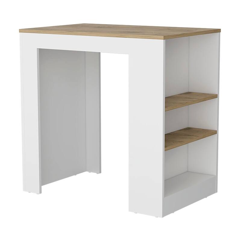 Kitchen Island with 3-Side Shelves for Dining Room.
