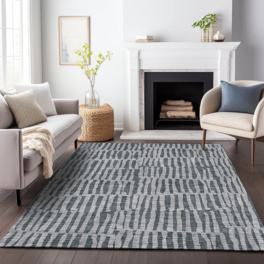 Premium Washable Super Soft Stripe Geo Mayfield Rug