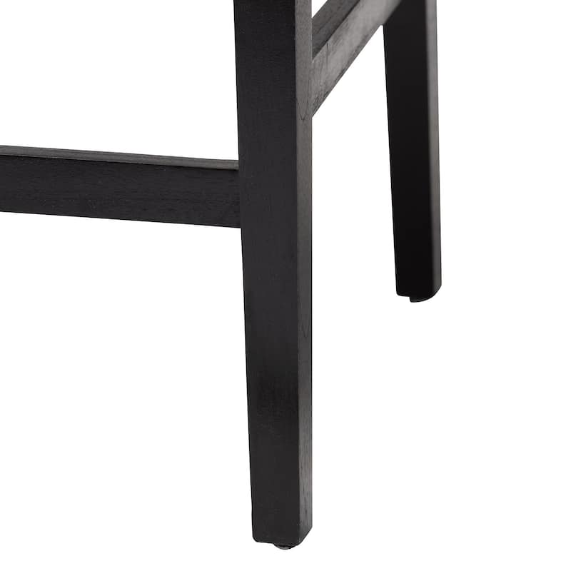 Prita Bohemian Paper Loom and Mahogany Wood 2-Piece Bar Stool Set