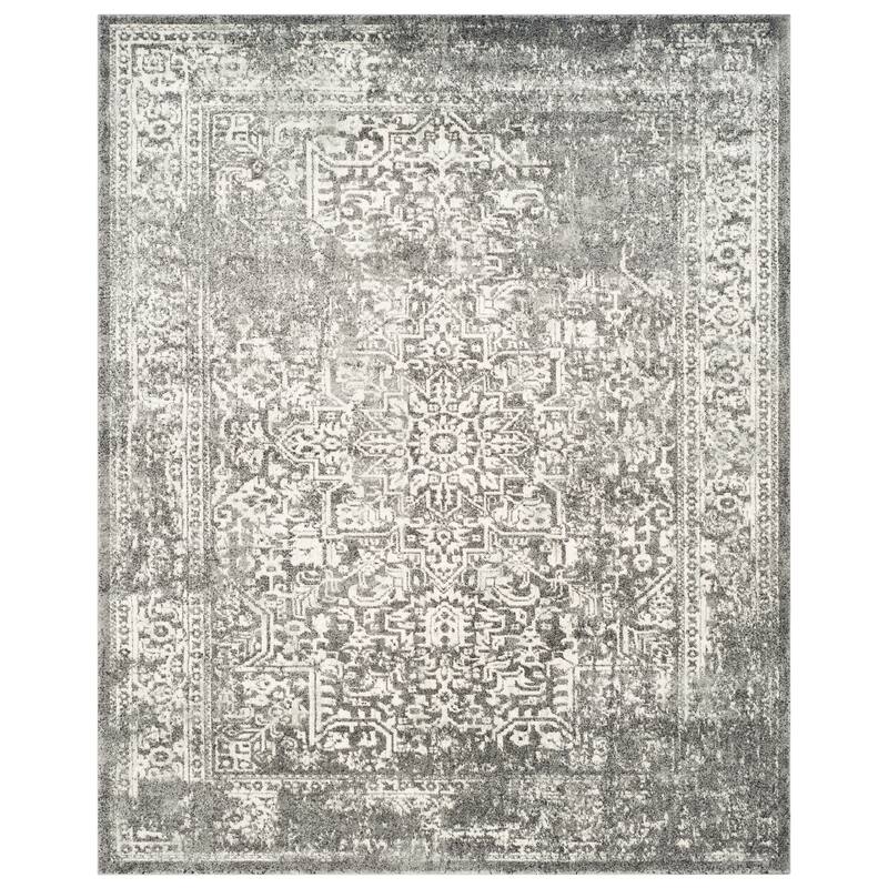 SAFAVIEH Evoke Quinn Vintage Distressed Rug - 6'7" x 9' - Grey/Ivory