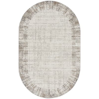 HomeRoots Gray Abstract Power Loom Area Rug - 5' x 8'