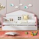preview thumbnail 29 of 34, Charming House-shaped Design Wooden Daybed with Fence, Trundle and Smart Sensor Lights, Twin size