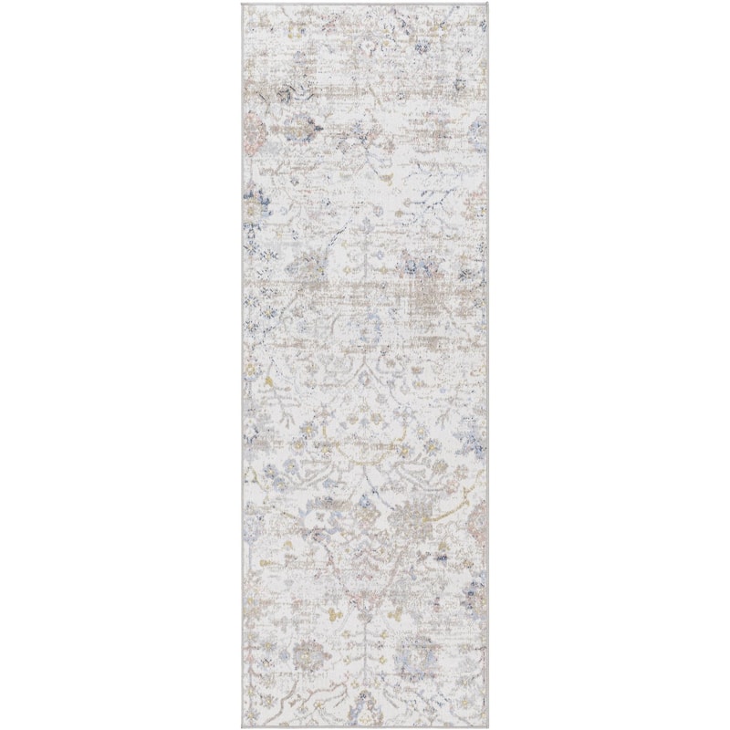 Livabliss Lavadora Transitional Medallion Washable Area Rug - Beige Multi - 2' 7" x 7' 3"