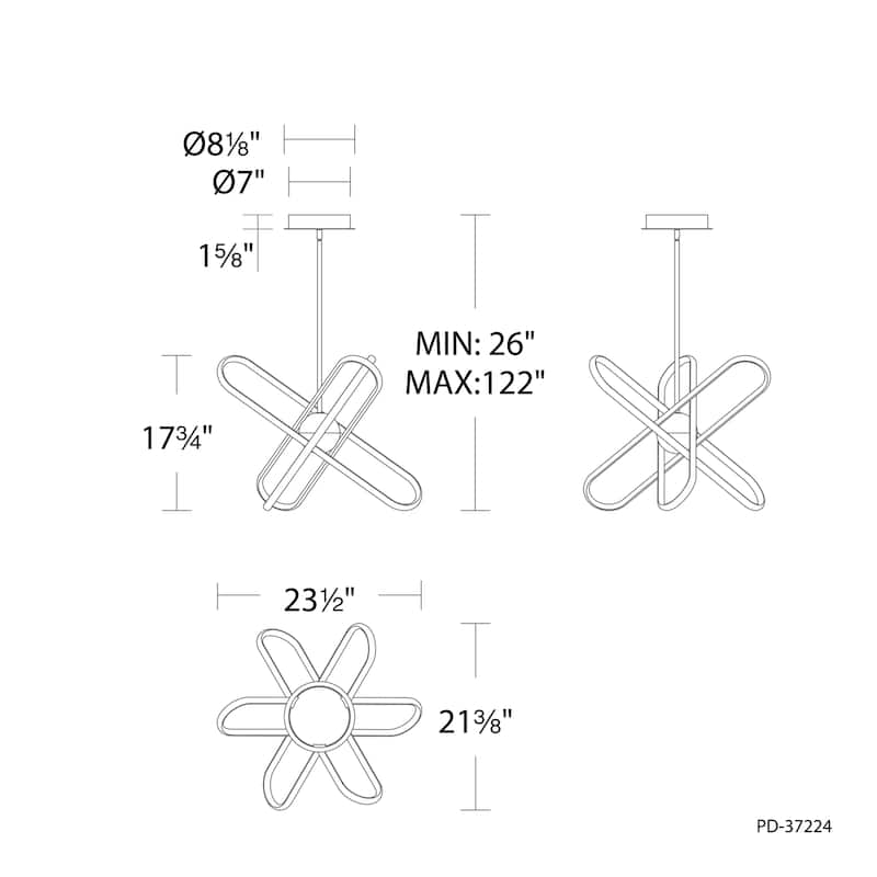 Valerius 24in LED Pendant in 3000K