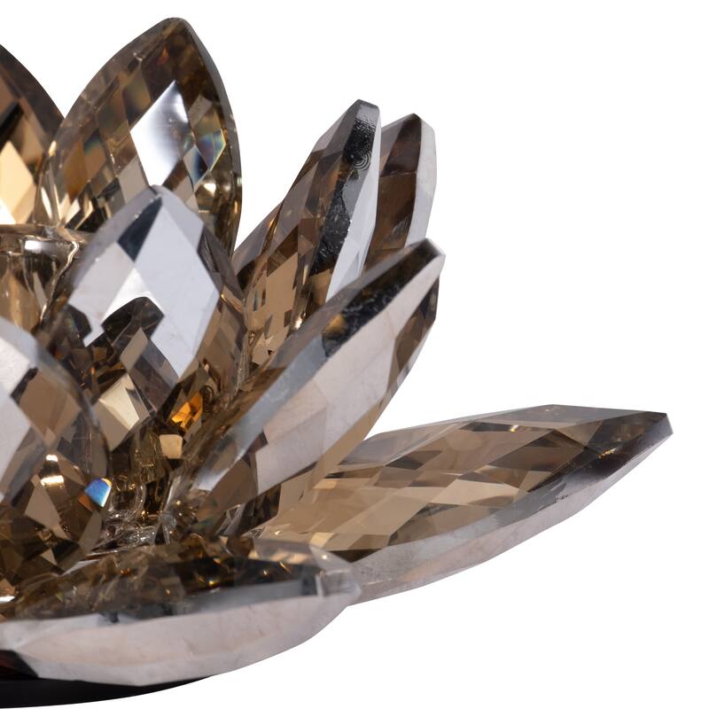 Iridescent Glass Crystal Lotus Votive Candle Holder