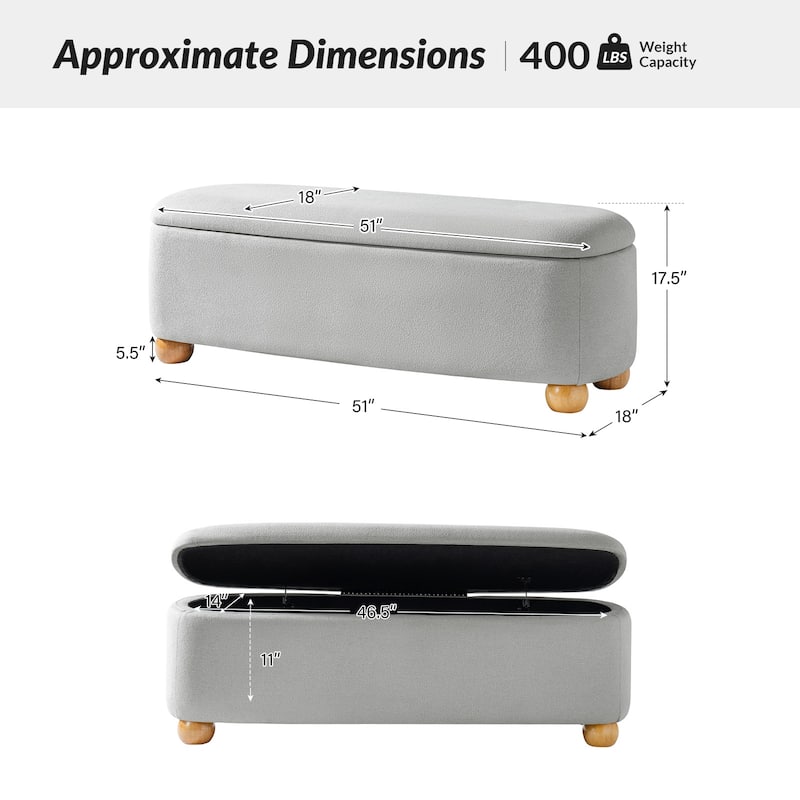 Felipe Modern Storage Bench with Solid Wood Legs by HULALA HOME