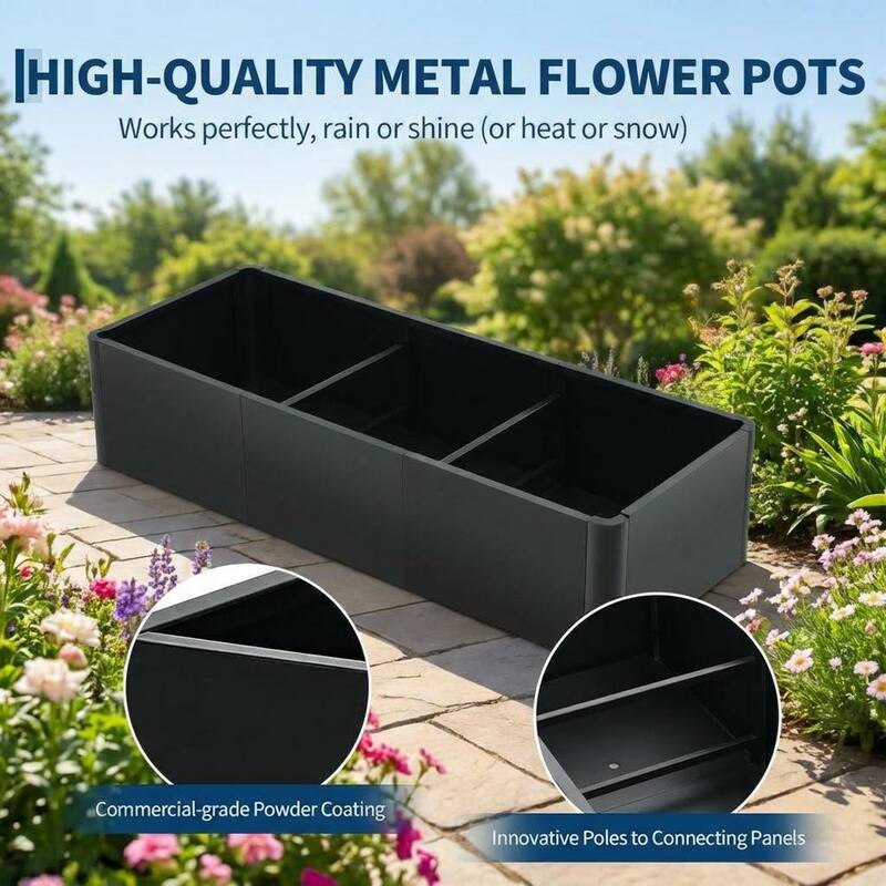 Metal Planter Box, with Drainage Holes