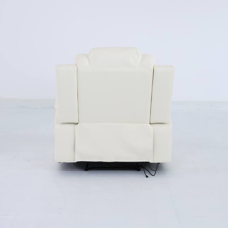 Modern Breathing Leather Recliner Chair with Ambient Lighting and USB-Powered LED