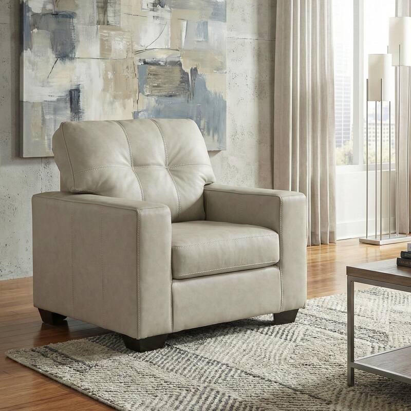 Roundhill Furniture Holmes Leather Upholstered Lounge Chair - White
