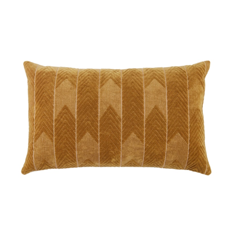 Drancy Chevron Lumbar Pillow - 16"X24" Down Fill - Beige