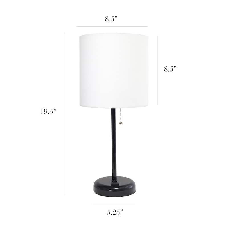 Porch & Den Custer Metal/ Fabric Lamp with Charging Outlet