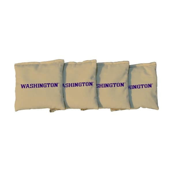 slide 2 of 3, Washington Huskies Gold Cornhole Bags All-Weather Resin Filled