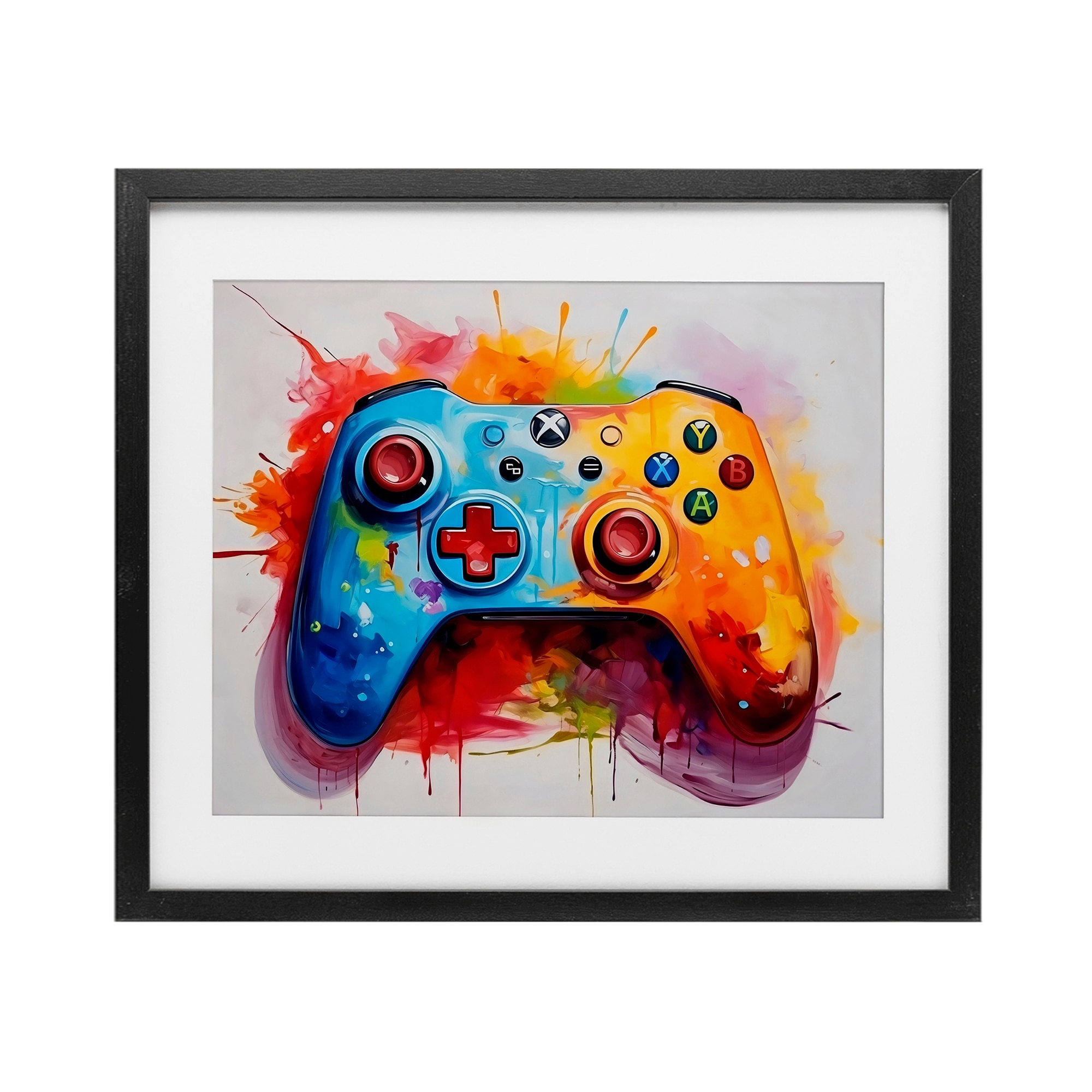 Stupell Colorful Video Game Controller Under Glass Framed Design By Creative Studio