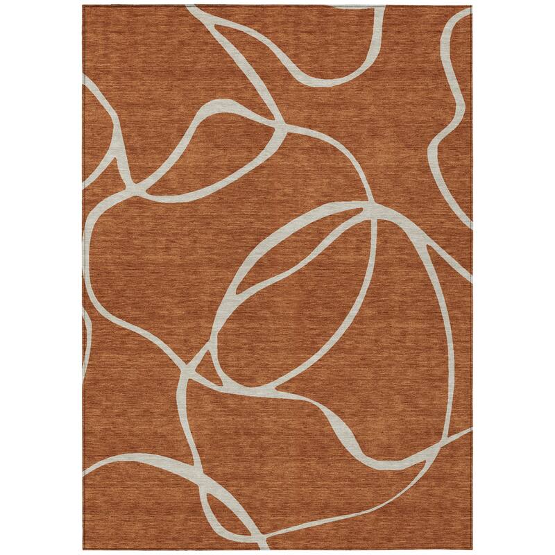 HomeRoots Abstract Transitional Rectangle Outdoor Rug