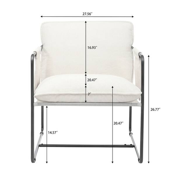Metal Frame Upholstered Armchair with Arm Pocket (Set of 2) Bed Bath