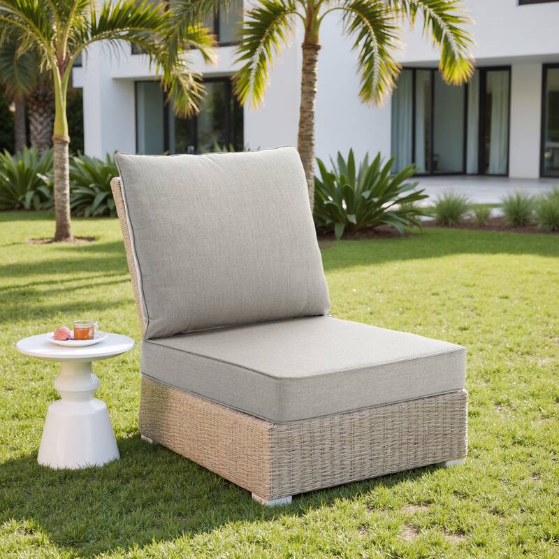 24"x23" Deep Seat Sunbrella Thick Cushion For Outdoor Club Chair,Rocking Chair - Light Grey