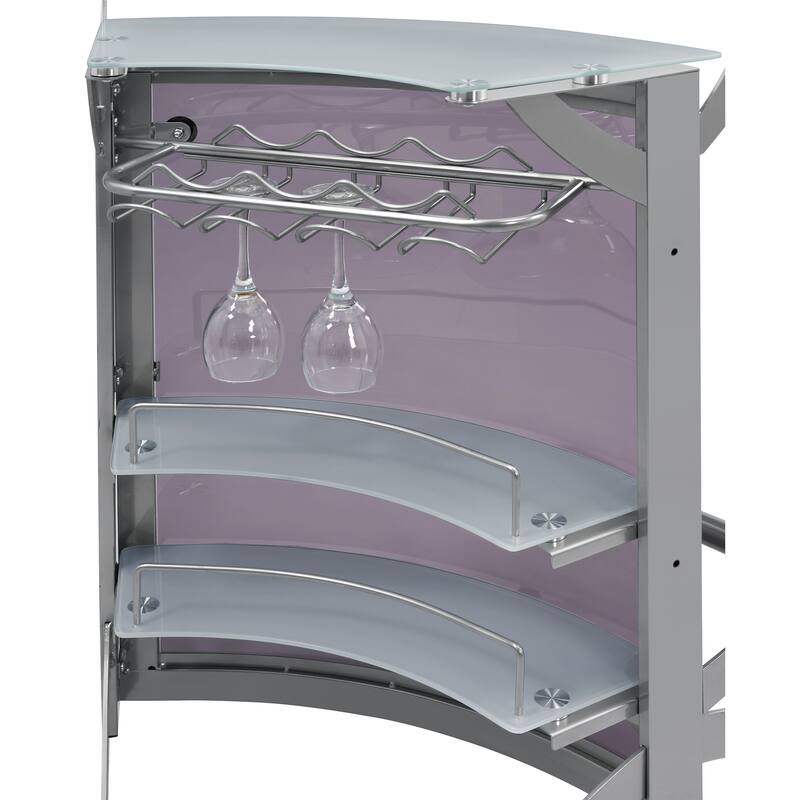 Dallas 2-shelf Curved Freestanding Home Bar Cabinet