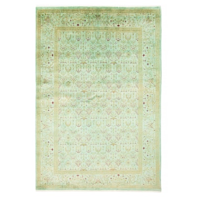 ECARPETGALLERY Hand-knotted Vibrance Green Wool Rug - 5'8 x 8'6