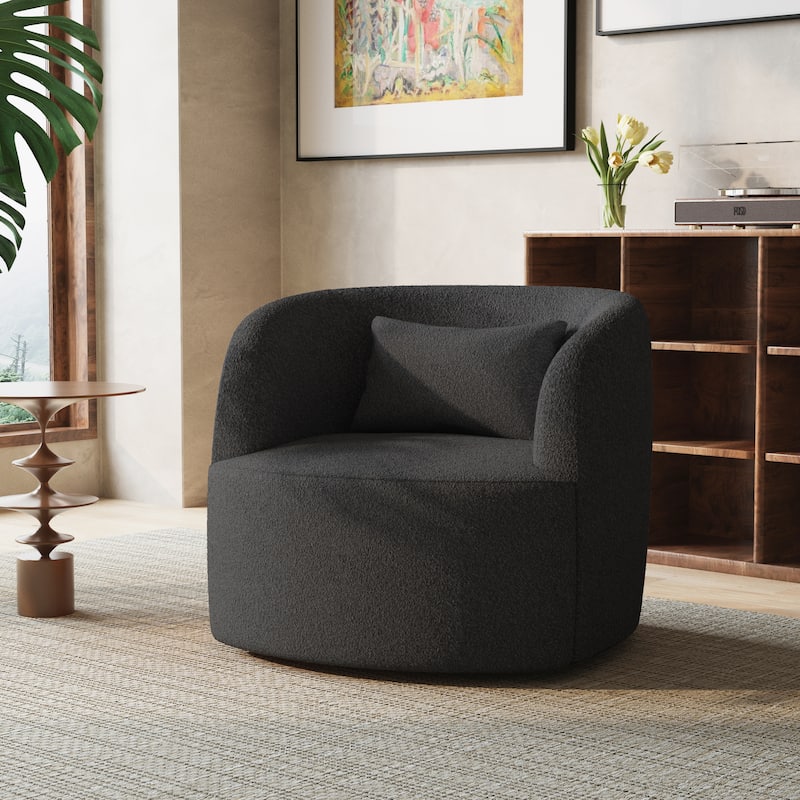 Single Accent Chair Teddy Swivel Barrel Chairs