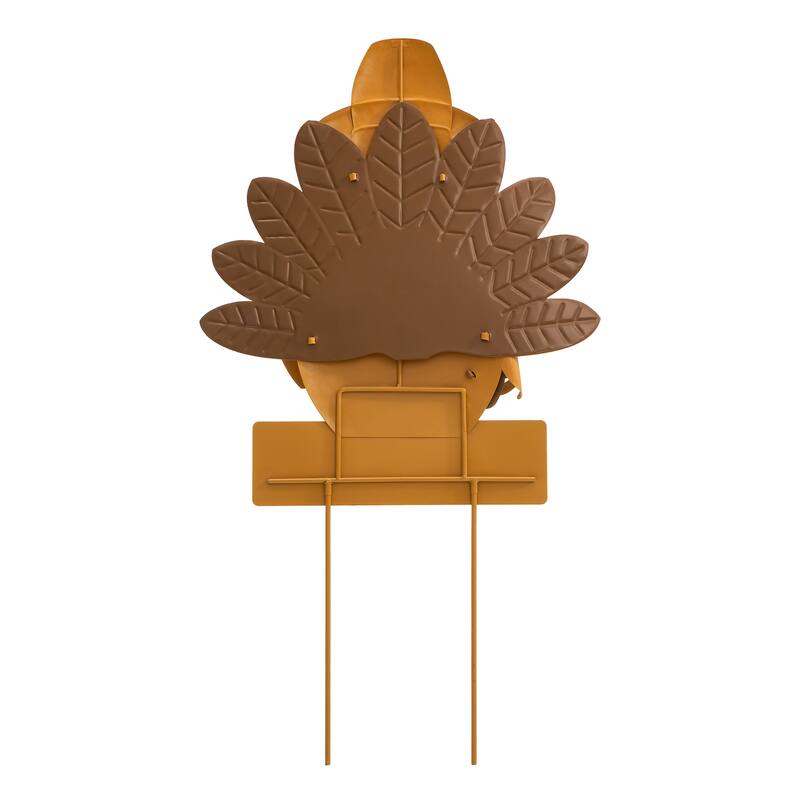Glitzhome Fall Thanksgiving Metal Turkey Pumpkins Yard Stake
