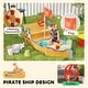 preview thumbnail 14 of 26, Outsunny Large Outdoor Kids Sandbox Backyard Toy, Cedar Wood Sandbox
