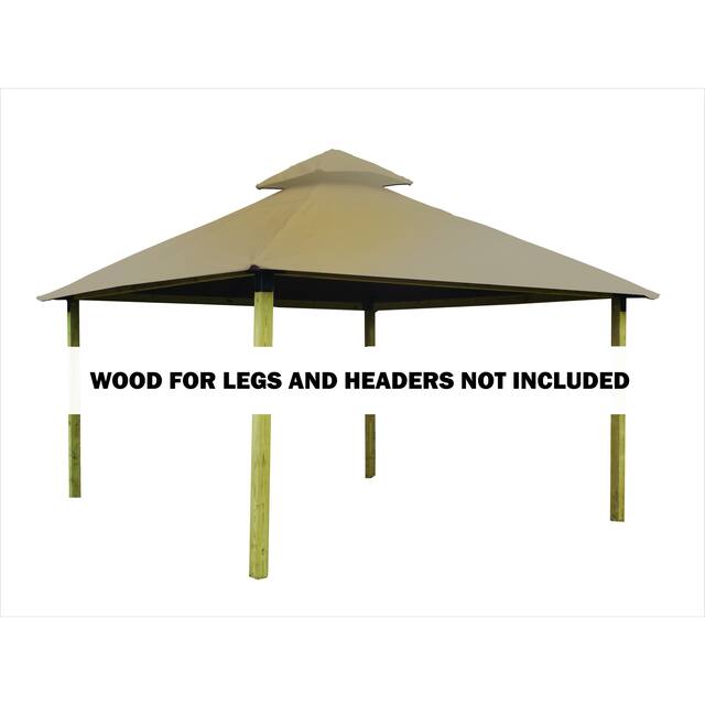 14 ft. sq. ACACIA Gazebo Roof Framing and Mounting Kit - 14X14 - Antique Beige