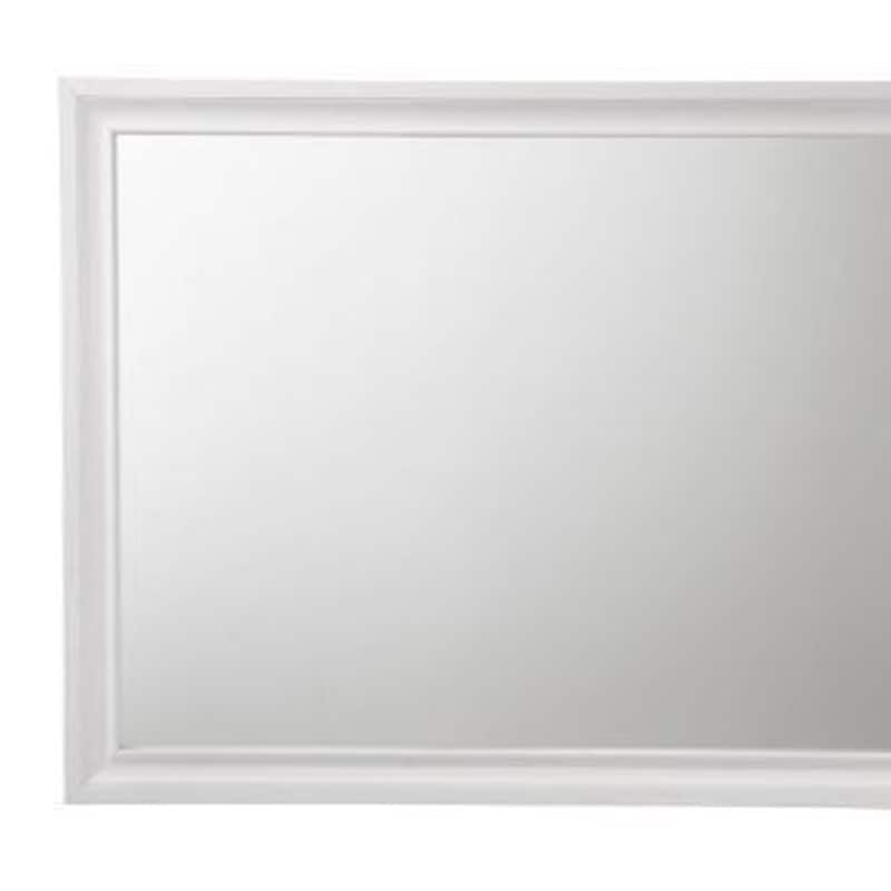 HomeRoots 36" White Wood Framed Mounted Dresser Mirror - 47' X '36' X '1