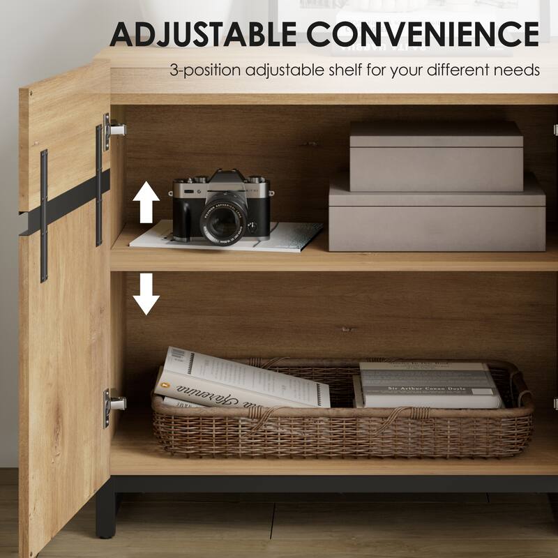 WAMPAT Storage Cabinet, 3 in 1 Modern Sideboard