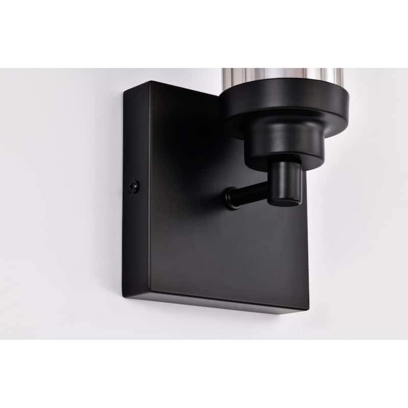 Evander LED Wall Sconce Matte Black Finish Smoked Glass - Matte Black