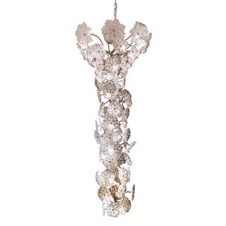 36-Light Antique Bronze Chandelier With Glass Flowers