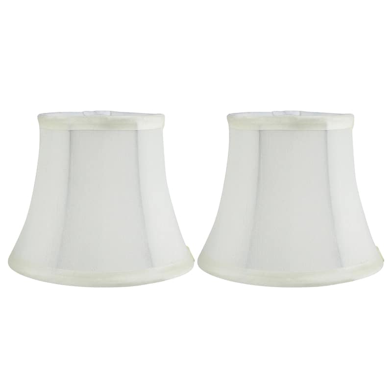 Meriville Faux Silk Clip On Chandelier Lamp Shades, 4-inch by 6-inch by 5-inch - Set of 2 - Eggshell
