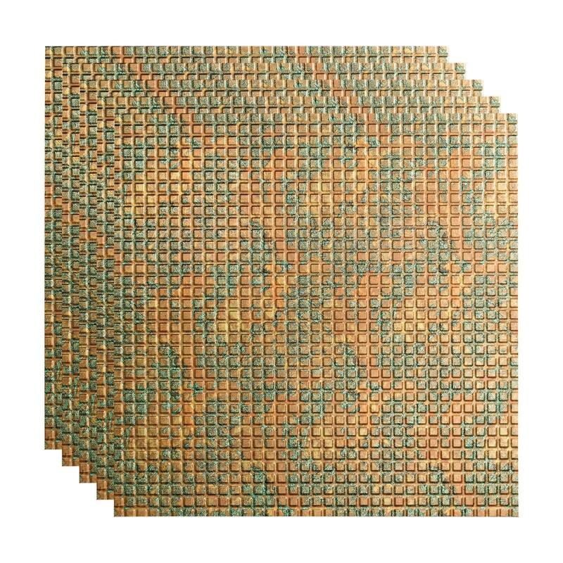 FASÄDE Square Decorative Vinyl 2ft x 2ft Lay in Ceiling Panel in Copper Fantasy (5 Pack) - 5 Pack - Copper Fantasy