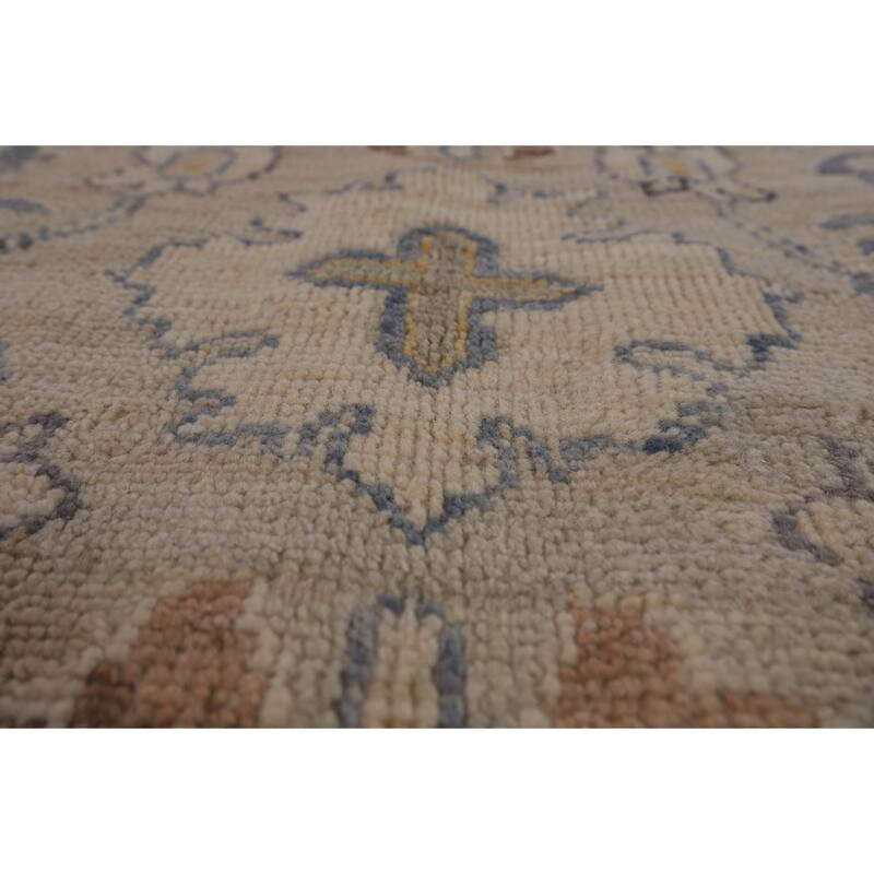 Oriental Vegetable Dye Oushak Turkish Area Rug Handmade Wool Carpet - 5'11"x 8'10"