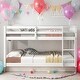 preview thumbnail 27 of 61, Low Height Design Twin Over Twin Floor Bunk Bed in Grey for Kids' Safety,Stylistic Elements Kid's Bunk Bed