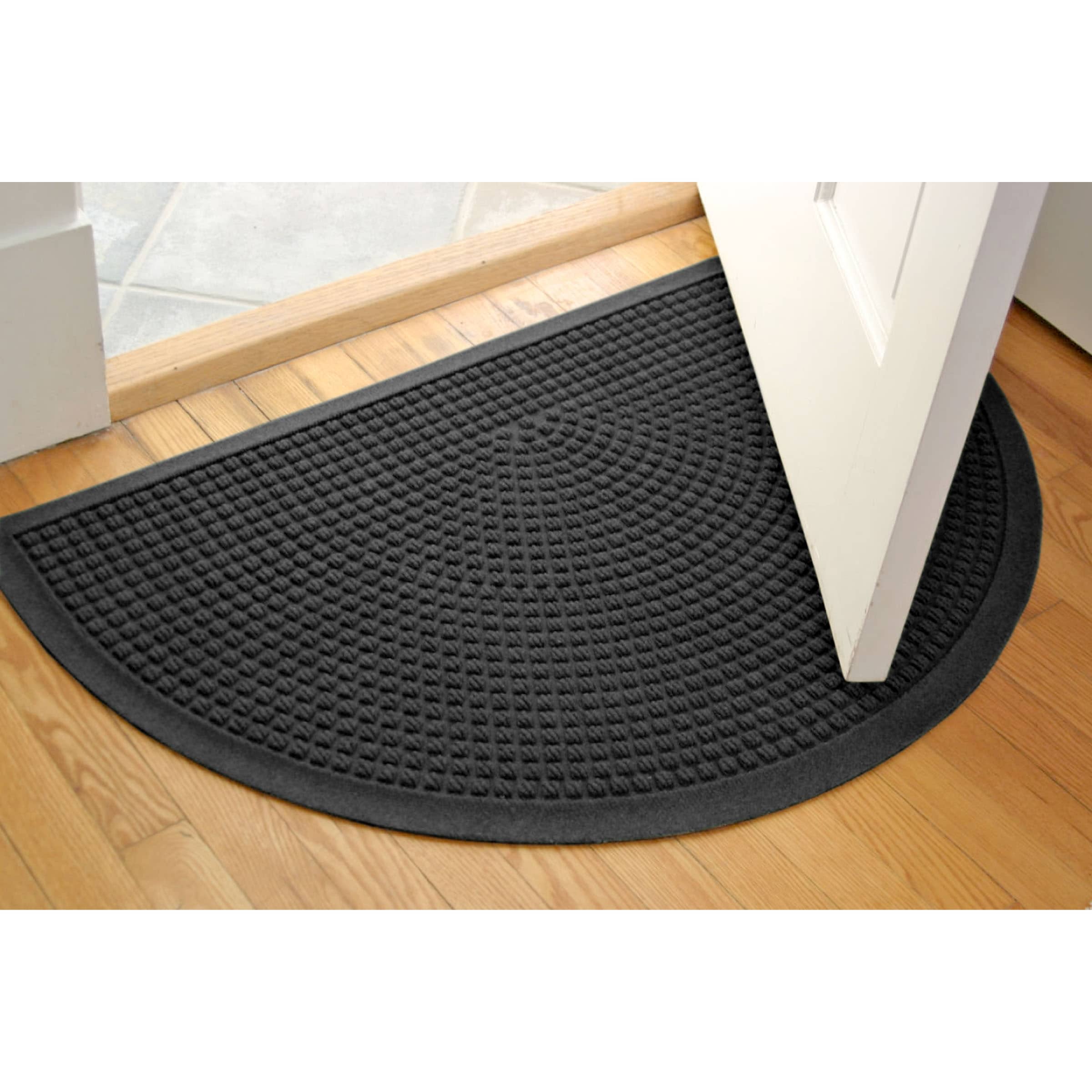 Rubber Doormat Indoor Outdoor Half Round Door Mat Set of 2 Low Profile  Doormat