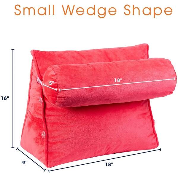 Cheer Collection TV Reading and Wedge Pillow with Detachable Bolster