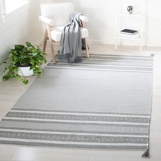 SAFAVIEH Handmade Montauk Caragh Stripe Cotton Flatweave Rug