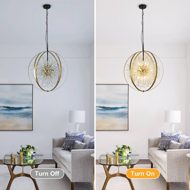 12-Light Modern Firework Chandelier Dandelion Light Sputnik Pendant Light Sputnik Chandelier