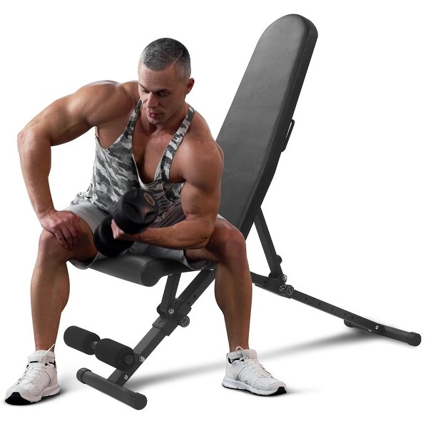 Foldable Adjustable Weight Bench - 800 Lbs Capacity, 8 Backrest