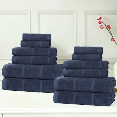 Superior Milo Smart Twist Viscose Cotton Blend 12 Piece Towel Set