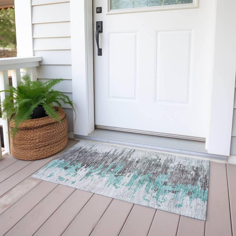 Machine Washable Indoor/ Outdoor Chantille Modern Ombre Rug