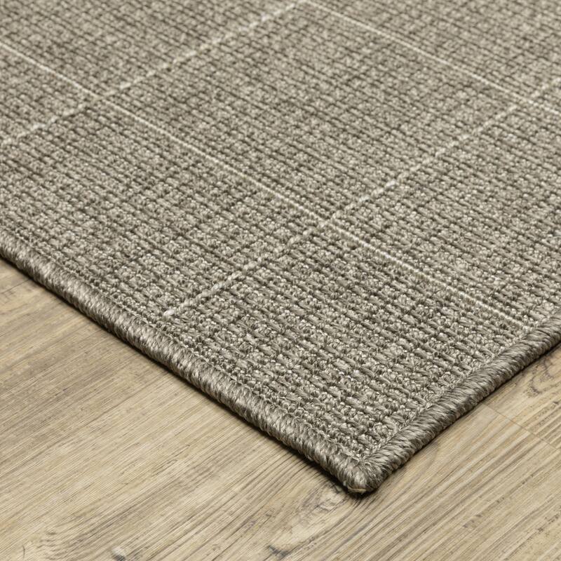 Style Haven Calayan Woven Gridwork Grey Ultimate Performance Area Rug~