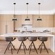 preview thumbnail 15 of 17, Modern 1/3-Light Black Chandelier with Mercury Glass Kitchen Island Light Fixture for Dining Room