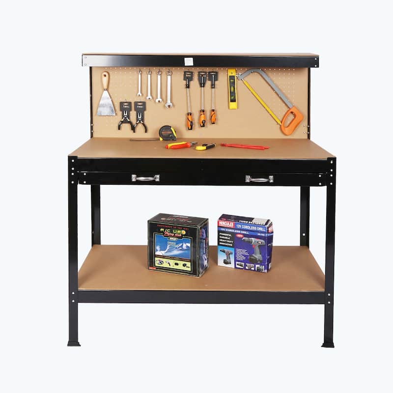 Perfect Wood Work Bench - N/A - Black+Natural