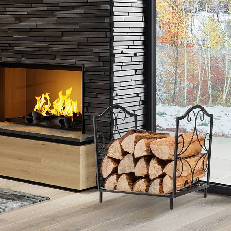 Costway 17'' Firewood Storage Rack Steel Firewood Storage Log Holder - See Details