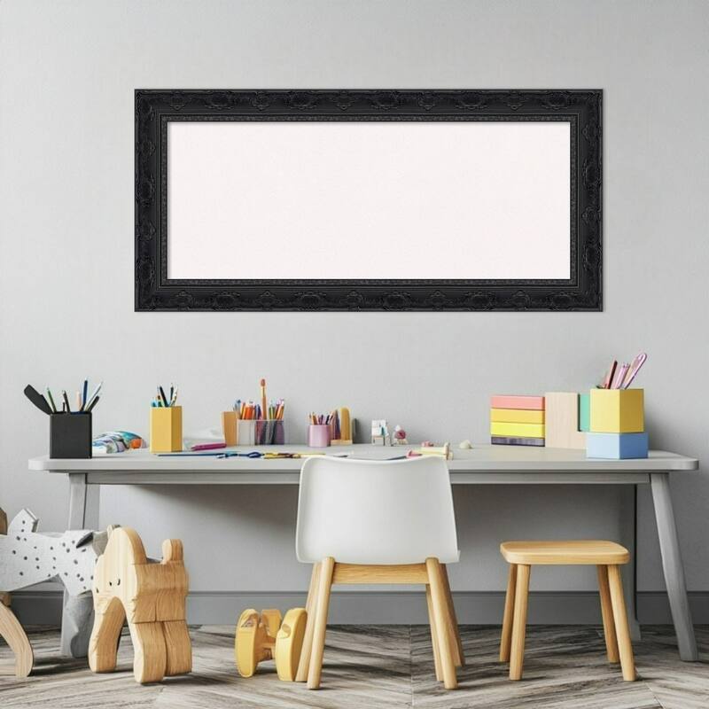 Filigree Gloss Black Framed Cork Board - Bulletin Board, Organization Board, Pin Board