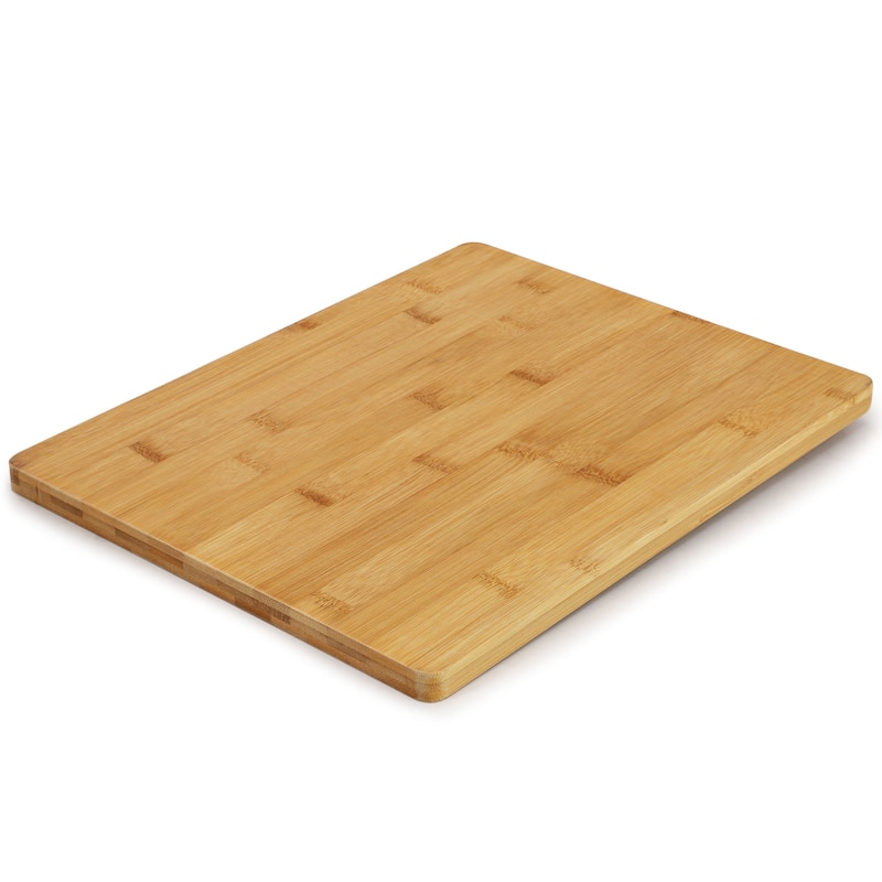 MegaChef Bamboo Charcuterie and Cheese Board with Knife Stand Attachment and 4 Piece Knife Set