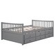 preview thumbnail 15 of 16, Full Size Daybed w/ Twin Size Trundle Storage Bed & Drawers Bunk Bed Frame for Kids, Girls, Boys Easy Space-Saving, Assembly